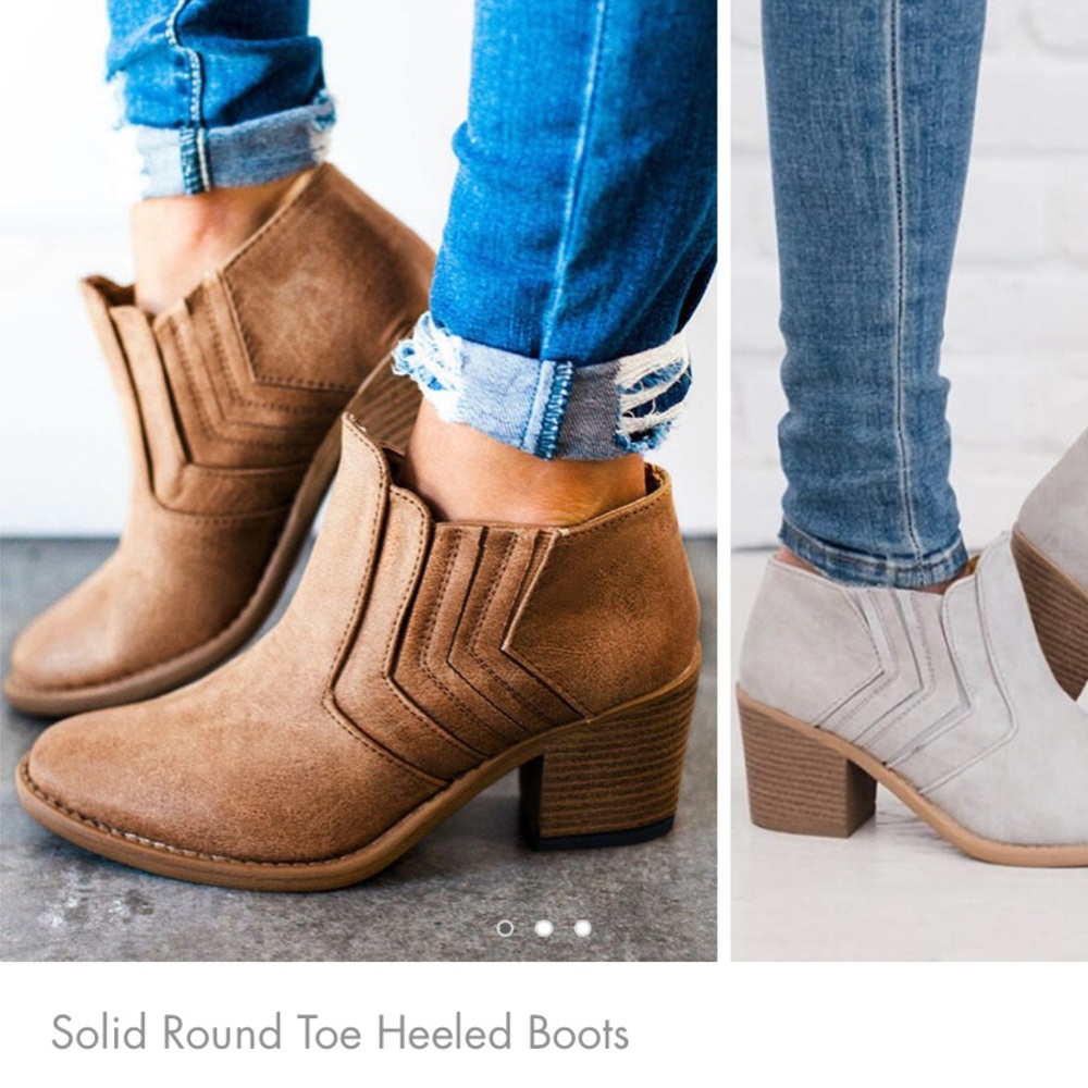 Solid around toes chunky booties